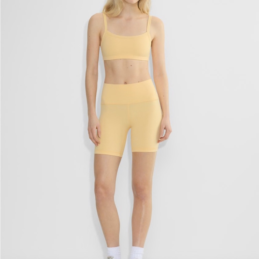 Aritzia Butter Yellow Workout Set